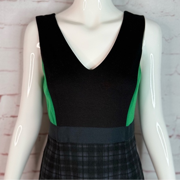 BAILEY 44 Plaid Sheath Cocktail Dress Green and Black Colorblock NWT Size Small - Picture 9 of 16